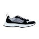 Dior B25 Runner Low Top Trainer Profile View in black and white Dior B25 Runner Oblique canvas low top trainer in black and white profile view