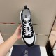 Dior B25 Runner Overhead View in black and white Top-down view of black and white Dior B25 Runner trainer mesh toe box and laces