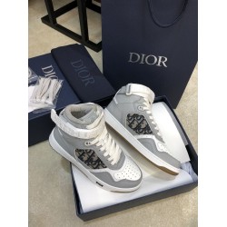 Dior High-Top Grey Leather Trainers Dior High-Top Grey Leather Trainers
