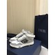 Dior B27 High-Top Grey Leather Trainers Front View Dior B27 High-Top Grey Leather Trainers pair front three-quarter view