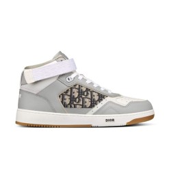 Dior High-Top Grey Leather Trainers