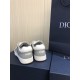 Dior B27 Low Top Grey White Canvas Low Top Trainers pair rear heel view with white logo lettering