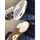 Dior B27 Low Top Grey White Canvas Low Top Trainers close-up view of tread pattern sole and side logo