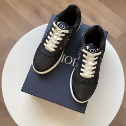 Dior Low-Top Leather Trainers Black Leather