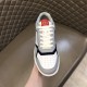 Dior B27 Low Top Grey White Canvas Trainer Front Detail Front toe box and lace closure view of Dior B27 Low Top Grey White Trainer