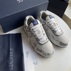 Dior Low-Top Paisley Print White Navy Trainers