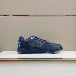 Dior Low-Top Navy Blue Leather Trainers