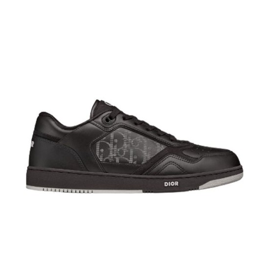 Dior B27 Low-Top Trainers In Black Leather side profile