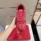 Dior B27 Red Trainer Top View Top-down view of Dior B27 red trainer toe box and lace closure