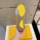 Underside view of yellow Dior B27 trainer sole showing tread pattern