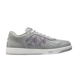 Dior Low Top Grey Canvas And Leather Trainers
