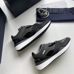 Dior Trainers In Grey Black Low Top Mesh Leather Multi-Textured Dior Trainers In Grey Black Low Top Mesh Leather Multi-Textured