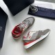 Dior B29 Grey And Red Low Top Trainers Pair View Dior B29 Grey And Red Low Top Trainers pair angled top view