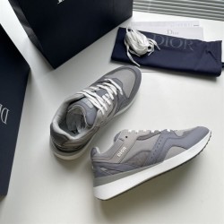 Dior Low Top Mesh And Leather Grey Trainers