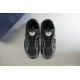 Top-down overhead pair view of Dior B30 black mesh technical trainers