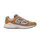Dior B30 Profile View in beige and orange Full lateral side view of Dior B30 mesh trainer in beige orange and brown