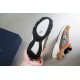 Dior B30 Sole Tread View in beige and orange Underside view of black and white rubber tread pattern on Dior B30 trainer in beige and orange