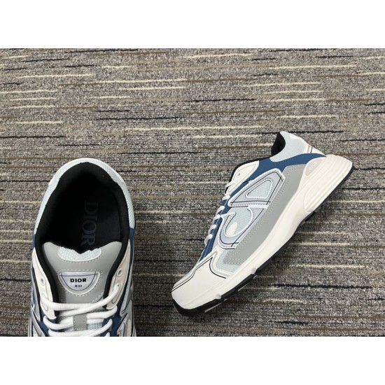Dior B30 Light Blue Trainer Tongue and Collar Dior B30 light blue trainer tongue badge and collar detail