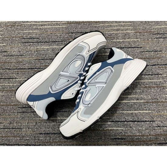 Dior B30 Light Blue Mesh Trainer Overlay Detail Dior B30 light blue trainers showing side panel overlay detail