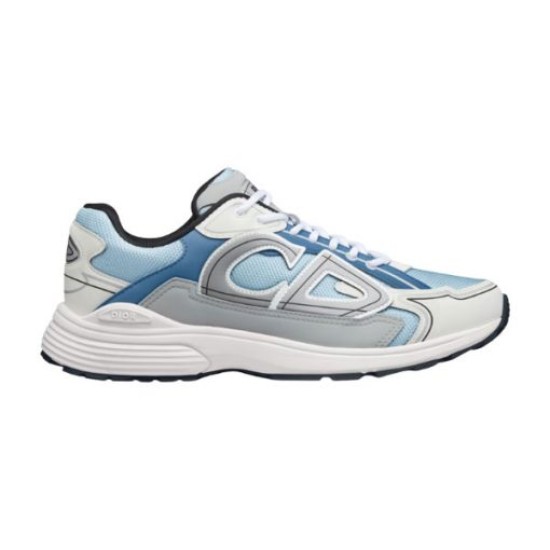 Dior B30 Light Blue Technical Fabric Trainer Side View Dior B30 light blue mesh and technical fabric trainer full side view