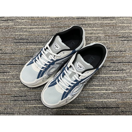 Dior B30 Light Blue Mesh Trainers Top View Pair of Dior B30 light blue mesh trainers viewed from above