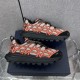 Dior B31 Runner Low Top Trainers Profile in beige and orange Dior B31 Runner low top trainers in beige and orange side by side profile