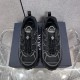 Dior B31 Runner Black Mesh Trainers Top View Top-down view of Dior B31 Runner Black Mesh Trainers highlighting tongue branding and laces.