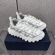 Dior B31 Runner Low Top Trainers In White Grey Pair View Pair of Dior B31 Runner Low Top Trainers in white grey angled view on a shoe box