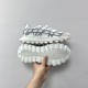 Dior B31 Runner Low Top Trainers In White Grey Sole Underside view showing rugged cleated tread of white grey Dior B31 Runner Low Top Trainers