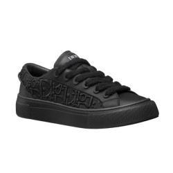 Dior Black Leather Oblique Embroidery Trainers