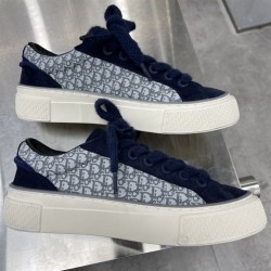 Dior Navy Blue Oblique Jacquard Low Top Trainers Dior Navy Blue Oblique Jacquard Low Top Trainers