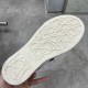 Underside view of Dior B33 cream geometric tread rubber outsole with brand logo in navy blue