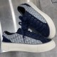 Dior B33 navy blue jacquard low top trainers placed diagonally