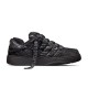 Dior B9S Black Quilted Leather Low Top Trainer Lateral View Lateral side view of black Dior B9S low top trainer displaying textured midsole and quilted upper.