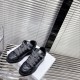 Dior B9S Black Quilted Leather Trainers Overhead View Overhead front view of pair of black Dior B9S trainers showcasing wide patterned laces.