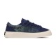 Dior Tears B33 Navy Blue Trainer Profile View in navy blue and cream Profile view of Dior Tears B33 navy blue trainer against plain background in navy blue and cream