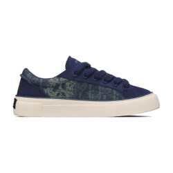 Dior Tears Navy Blue Canvas Low Top Trainers