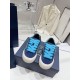 Dior B33 Blue Trainers Front View Front view of Dior B33 blue trainers showing chunky bright blue laces