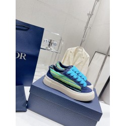 Dior Striped Brushed Fabric Trainers Blue Dior Striped Brushed Fabric Trainers Blue