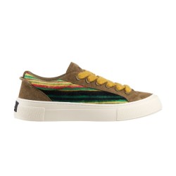 Dior Striped Suede Low Top Trainers Brown