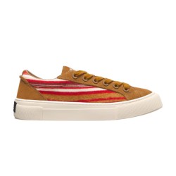 Dior Striped Canvas And Suede Low Top Trainers