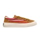 Dior B33 Low Top Trainers Side View in brown and red Dior B33 Striped Canvas And Suede Low Top Trainers side profile in brown and red