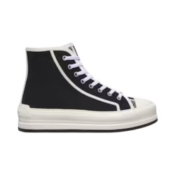 Dior Walk'n' Black Canvas High-Top Platform Trainers