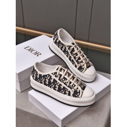 Dior Walk'n' Platform Low-Top Canvas Trainers In Navy Blue
