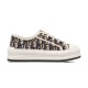 Dior Walk'n'dior platform low-top canvas trainer in navy blue side profile view