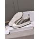 Dior navy blue platform trainer alongside star tread pattern outsole view