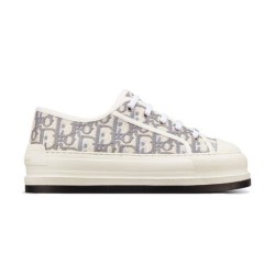 Dior Walk'n' Platform Low-Top Grey Canvas Trainers Woven