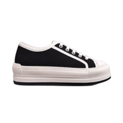 Dior Walk'n' Platform Low-Top Canvas Trainers Black Durable