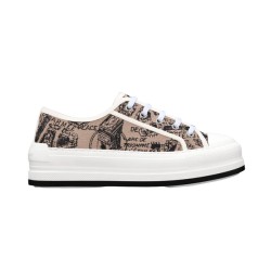 Dior Walk'n' Platform Low Top Printed Trainers Beige
