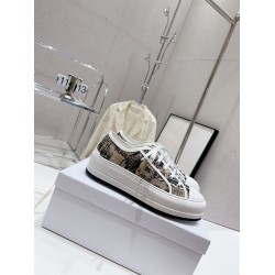 Dior Walk'n' Platform Low Top Printed Trainers Beige
